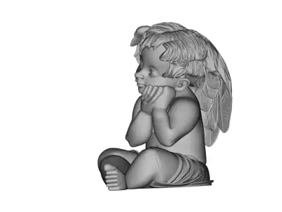Sleeping Angel Baby 3D Model for Jewelry Pendant Design 3D print model