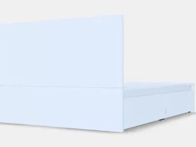 MALM Bed frame high w 4 storage boxes 31 3D model