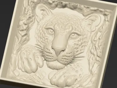 Leopard Head A49 3D print model