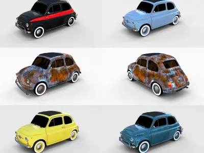 Fiat 500 Pack 3D model