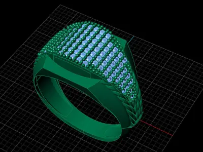 Print Ready STL 3DM  Gents Rings Diamond Men Ring  3D print model 231