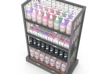 cosmetic product market stand 05 Low-poly 3D model