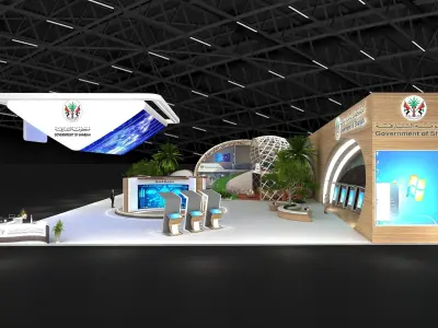 26x36m Exhibition stand 3 side open 3D model