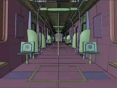 New York Subway Car 3D Model Low-poly 3D model