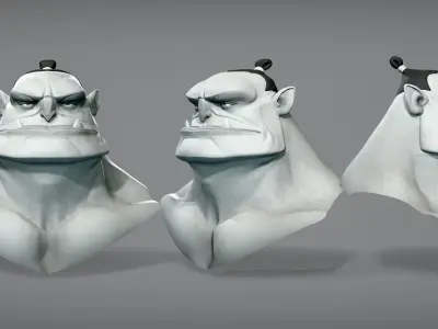 Cartoon male characrter Orc base mesh 3D model