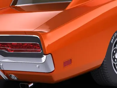 LowPoly Dodge Charger 1969 General Lee Low-poly 3D model