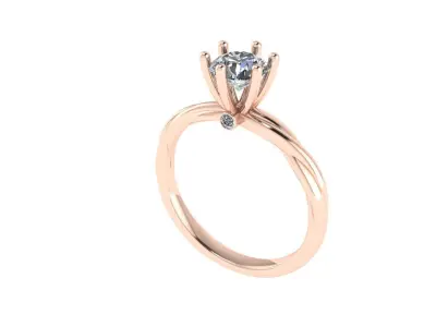 Women diamond engagement ring 3d render 3D print model buy