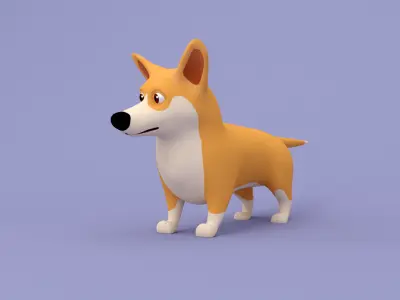 Cartoon dog Corgi 3D model 3D model