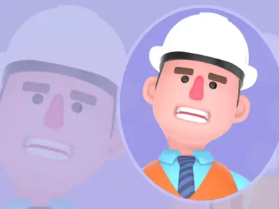 3D Cartoon Male Architect Character - Frustrated Coffee Pose 3D model