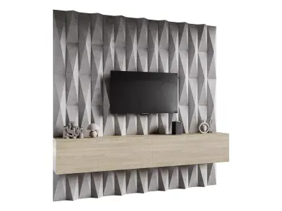 Modern TV Wall 018 3D model