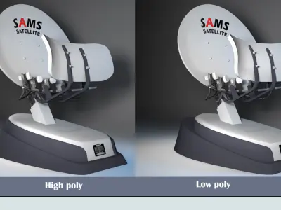 satellite 03 Low-poly 3D model