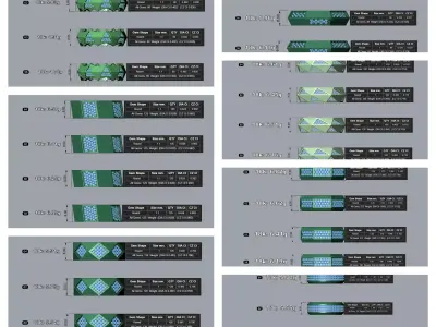 Faceted Ring Collection 7 Designs for Jewelry Casting 4 size  3D Model Pack