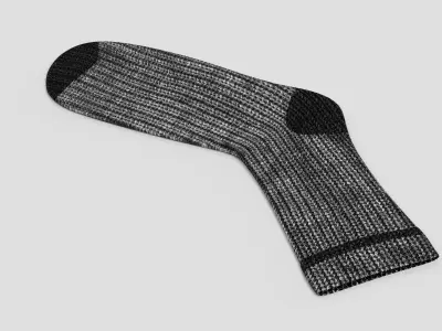 Winter Sock - Realistic and Universal Knit Footwear 3D model