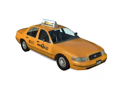 Car NYC Yellow Taxi Low-poly 3D model