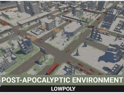 The City Ruins - LowPoly Post Apocalyptic Environment Low-poly 3D model