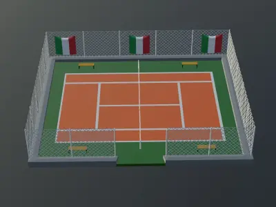 Tennis Court - Italy Low-poly 3D model
