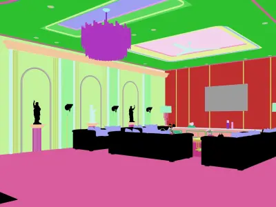 Classic Luxury Living Room High Quality Model 3D model