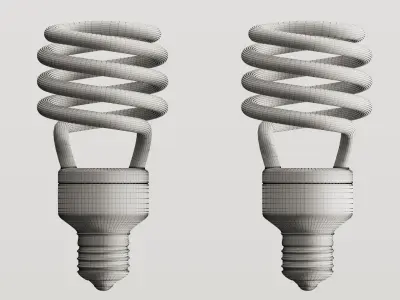 CFL Bulb Low-poly 3D model