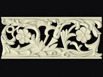 Central decor ornament for furniture 3D model 537