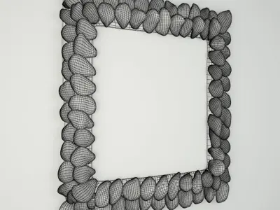 Oyster Shell Mirror by Currey and Co 3D model
