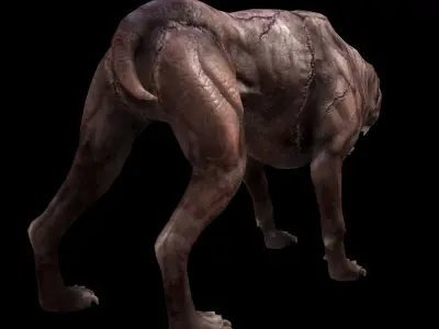 Infernal dog Low-poly 3D model