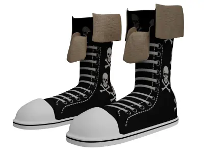 cartoon sport shoes Low-poly 3D model