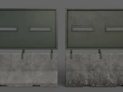 PBR Concrete Roadblock Barrier V1 Low-poly 3D model