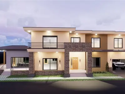Modern Villa 3D model 13