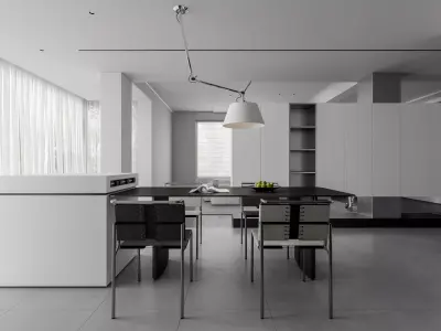 Modern living room dining room interior scenes  3D model