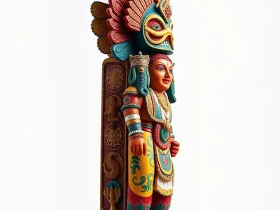 Intricate Cultural Statue Model Pack Low-poly 3D model