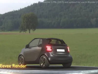 City Car 10 Small Cabrio Open Type-E Black Low-poly 3D model