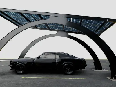 ARCHED TYPE MODERN CARPORT TYPE-3 3D model