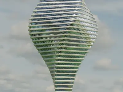 sky scraper building Low-poly 3D model