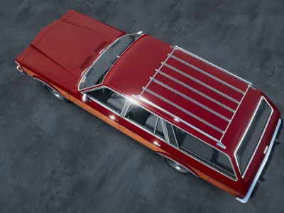 80s Station Wagon unity asset Low-poly 3D model