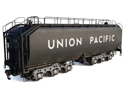 Union Pacific Auxiliary Tender Low-poly 3D model
