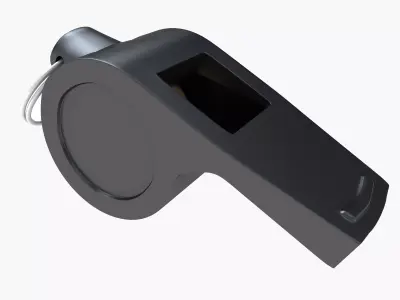 Black Referee Whistle 3D model