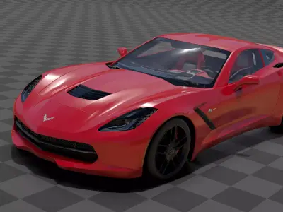 Chevrolet Corvette Low-poly 3D model