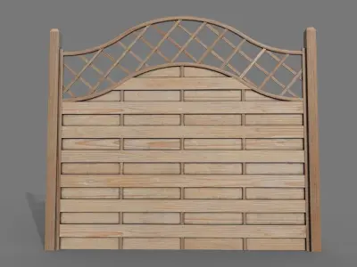 Wooden Modular Fence 1 Low-poly 3D model