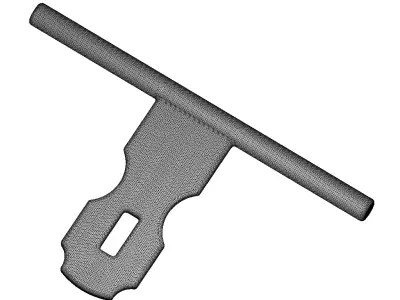 Rusty Sliding Door Latch Low-poly 3D model