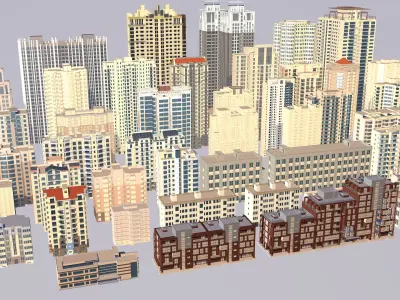 Modern urban high-rise buildings building ancillary buildings 3D model