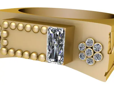 Regal Sapphire Crest Ring 3D print model