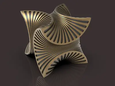 cubiczag gold sculpture 3D print model
