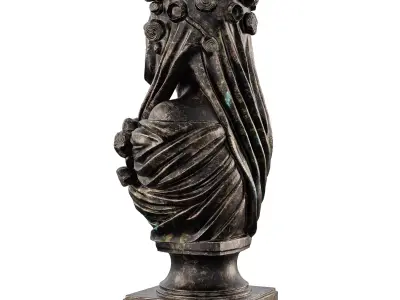 Ancient Greek Woman Sculpture - Blindfolded Goddess  Low-poly 3D model