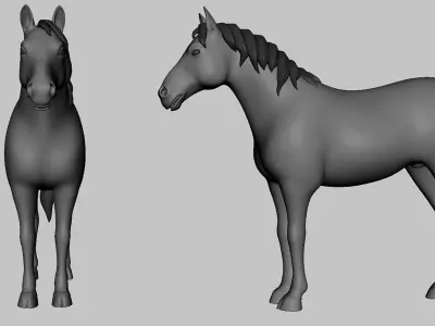 Horse Basemesh Low-poly 3D model