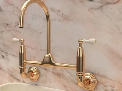 Vintage Sink With taps Free low-poly 3D model