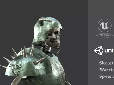 Skeleton Warrior 3 Low-poly 3D model