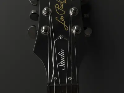 Electric Guitar - Epiphone Les Paul Studio 2017 Ebony - Black 3D model