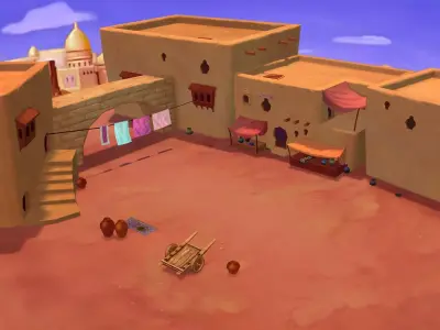 Game Low-Mode - Street Fight Scene 35 3D model