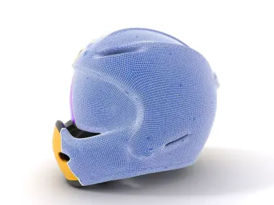 Yellow Racing Helmet model pack Low-poly 3D model