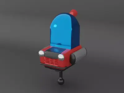 red car from the future Low-poly 3D model